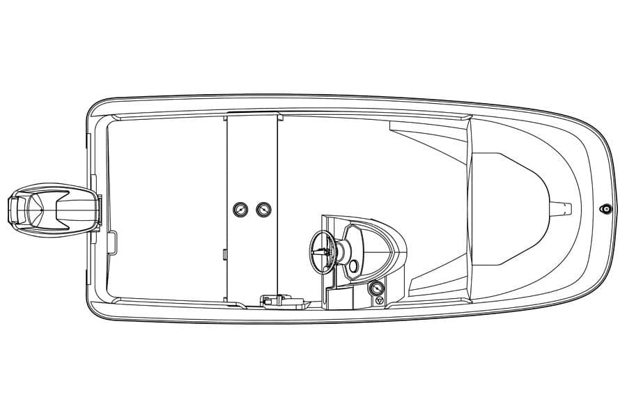 Manufacturer Provided Image: Top view line drawing of a 2016 Boston Whaler 130 Super Sport boat.