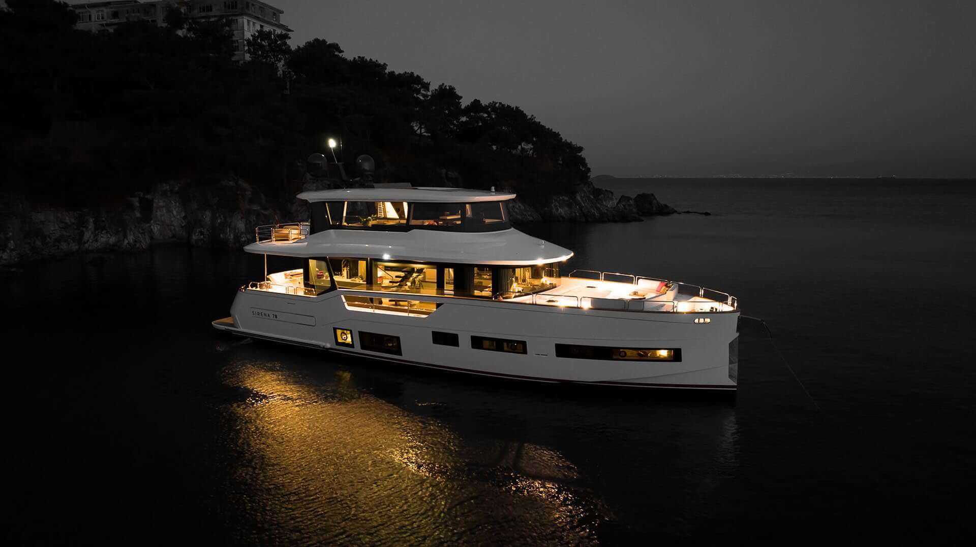 Sport fishing yacht cruising in crystal blue waters